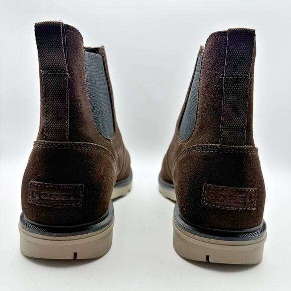 Sorel Men Carson Chelsea Ankle Boot US 13 EU 46 Brown Khaki Suede Waterproof NIB - Picture 8 of 12
